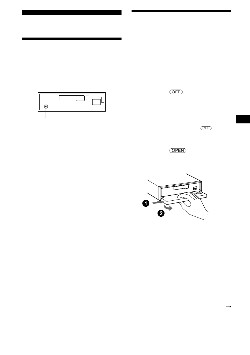 Vorbereitungen, Zurücksetzen des geräts, Abnehmen der frontplatte | Zurücksetzen des geräts abnehmen der frontplatte | Sony XR-CA630X User Manual | Page 37 / 150