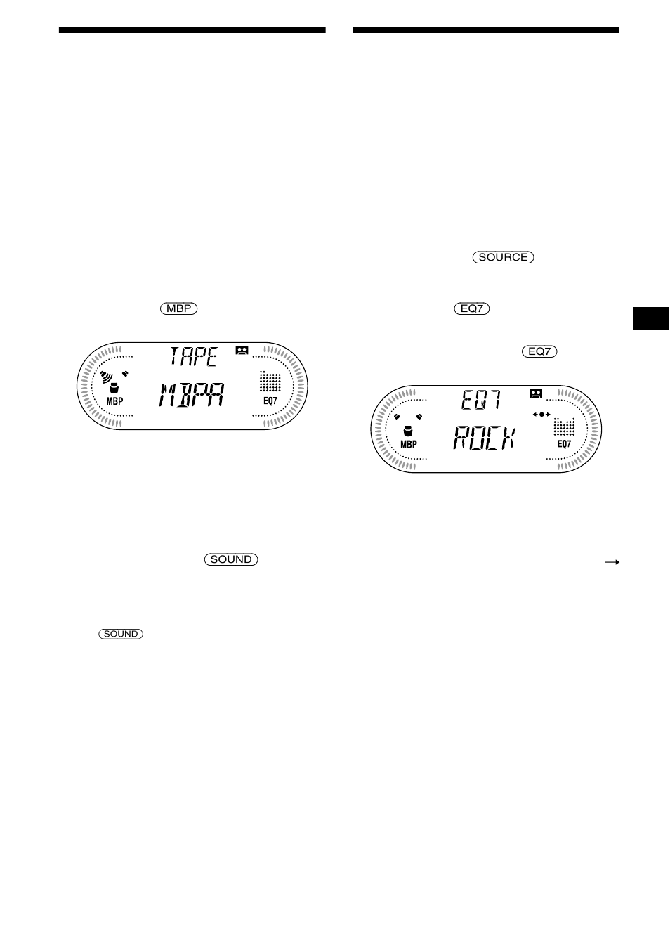 Auswählen der klangposition, My best sound position (beste klangposition) (mbp), Einstellen des equalizers (eq7) | 19 auswählen der klangposition | Sony XR-CA630X User Manual | Page 49 / 150