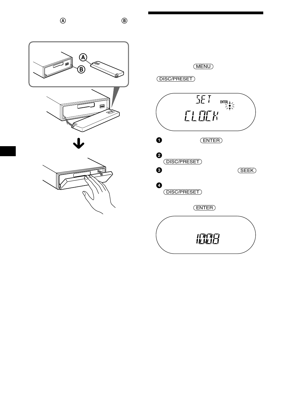 Réglage de l’horloge | Sony XR-CA630X User Manual | Page 68 / 150