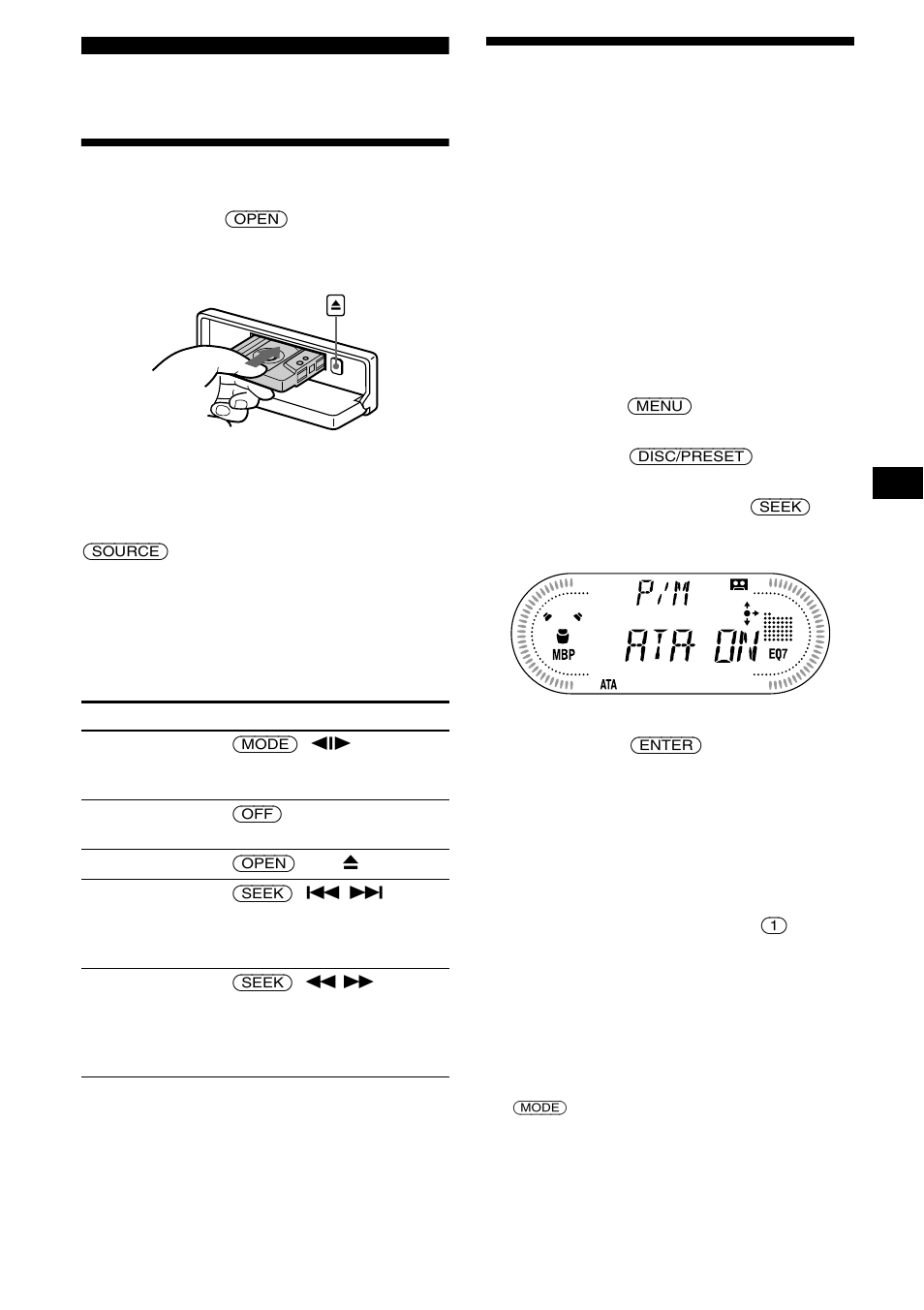 Lecteur de cassette, Ecoute d’une cassette, Divers modes de lecture d’une cassette | Sony XR-CA630X User Manual | Page 69 / 150