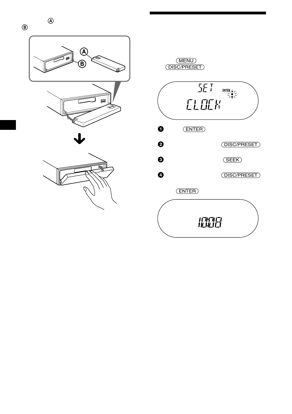 Setting the clock | Sony XR-CA630X User Manual | Page 8 / 150