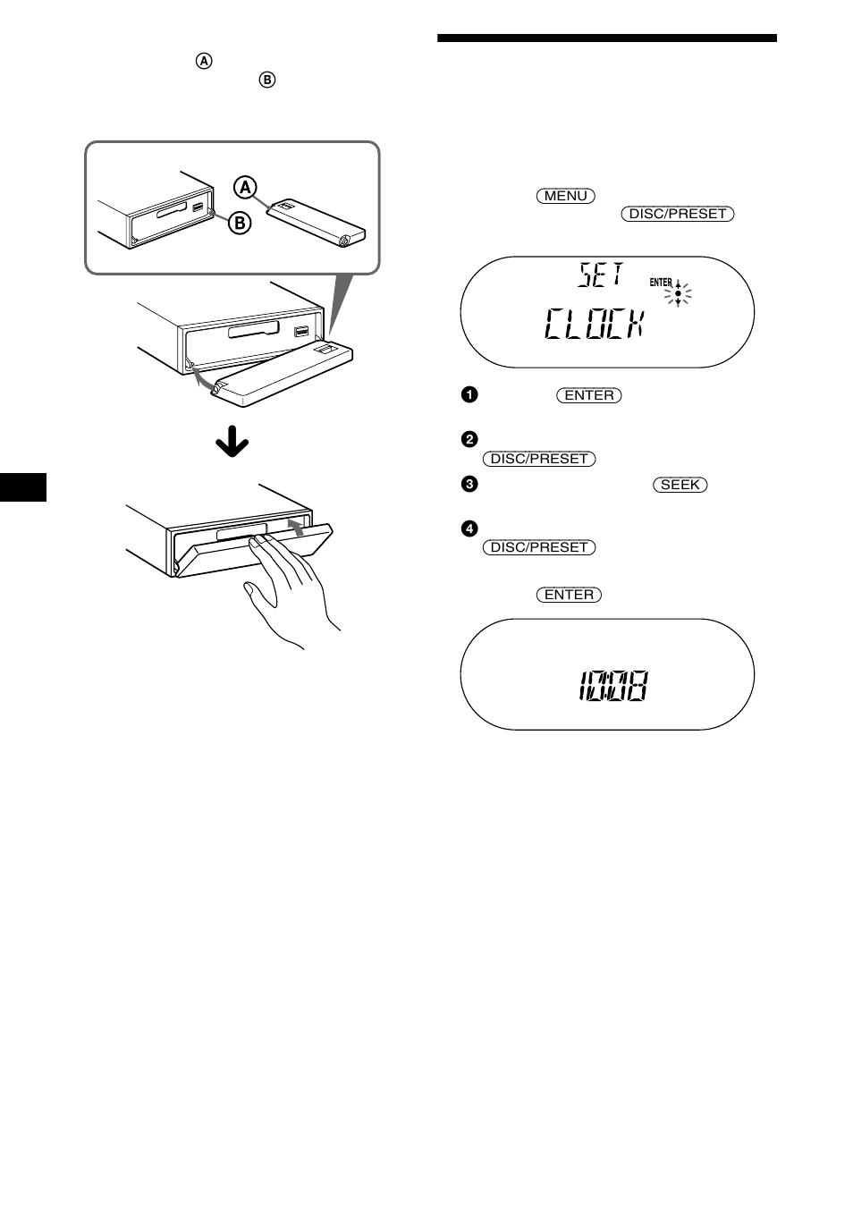 Impostazione dell’orologio | Sony XR-CA630X User Manual | Page 98 / 150