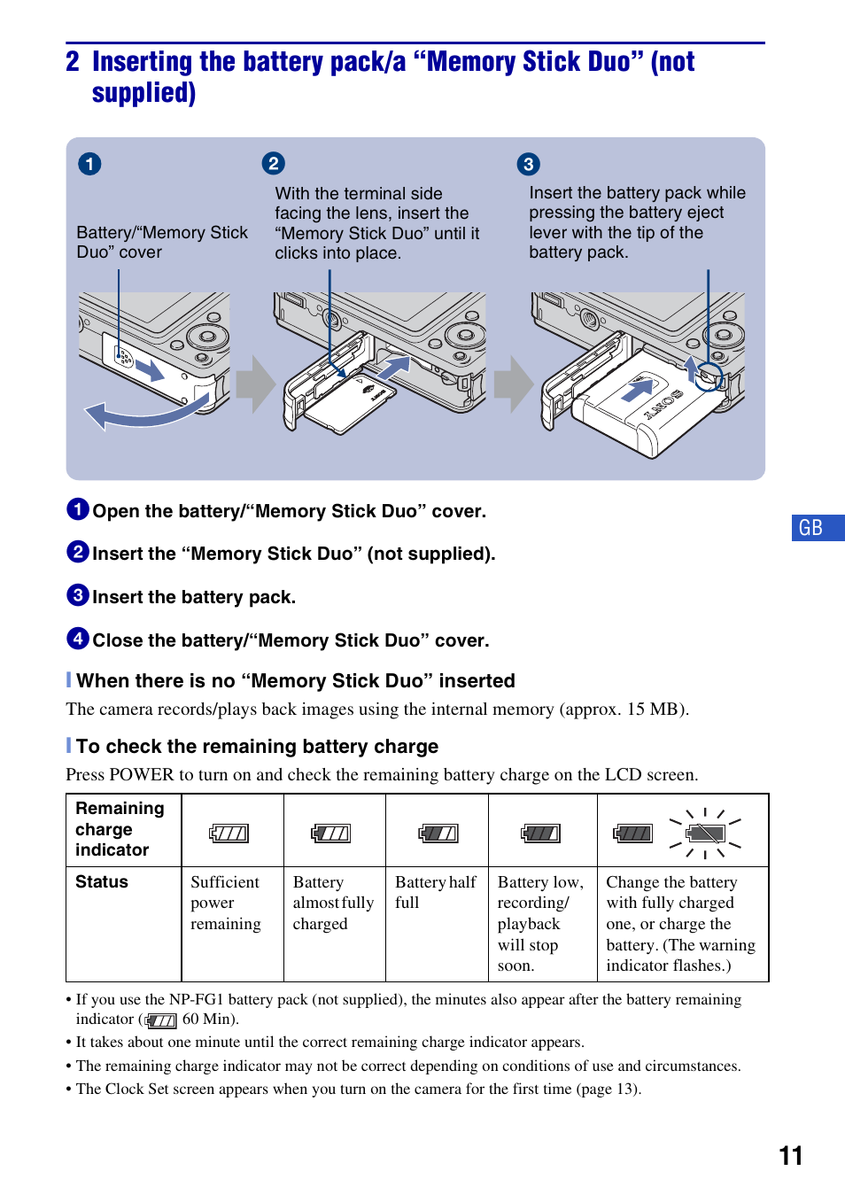 Sony Cyber-shot 3-700-781-61(1) User Manual | Page 11 / 72