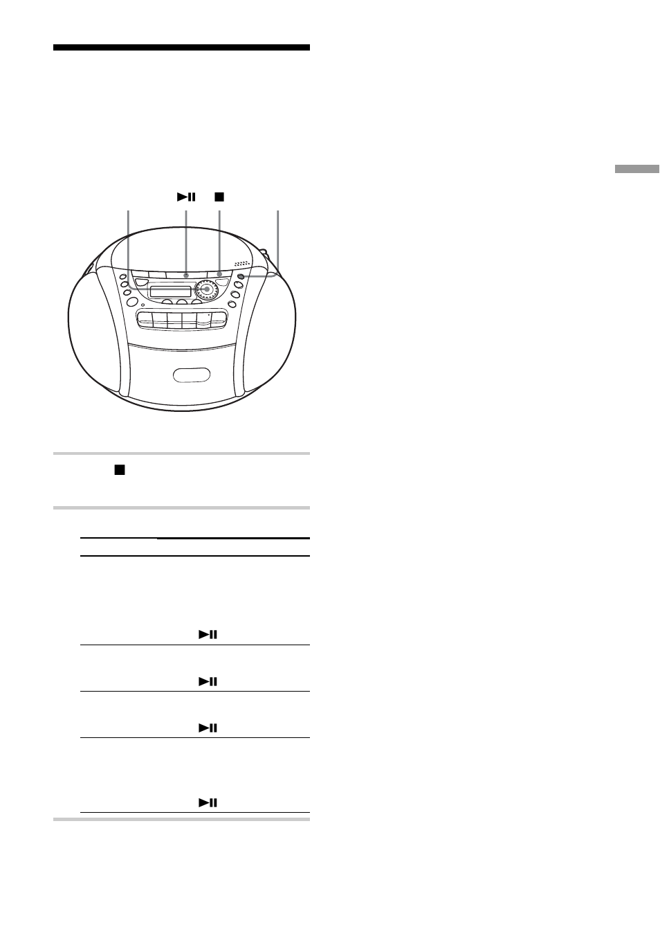 Playing tracks repeatedly (repeat play), Playing tracks repeatedly, Repeat play) | Sony CFD-E95L User Manual | Page 13 / 68