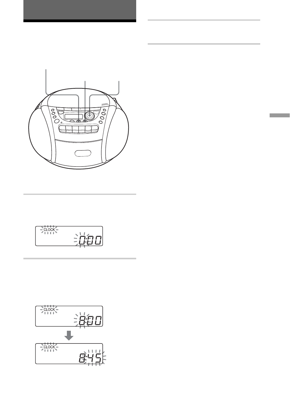 The timer, Setting the clock | Sony CFD-E95L User Manual | Page 19 / 68