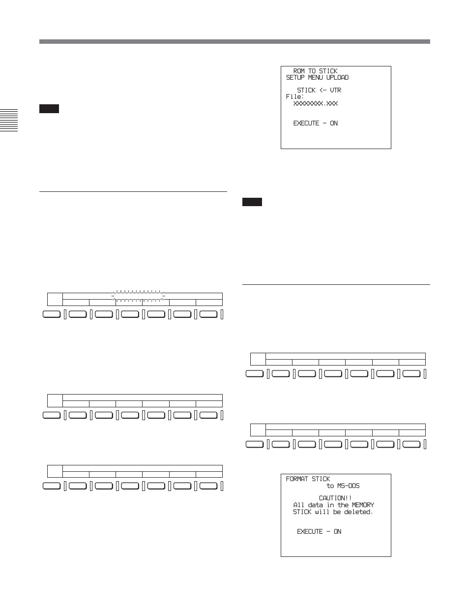 1 overview of setup utility menu functions, Proceed as follows, Rotate the multi control knob to display “exec off | The monitor screen display changes as follows | Sony DVW-2000P User Manual | Page 146 / 164