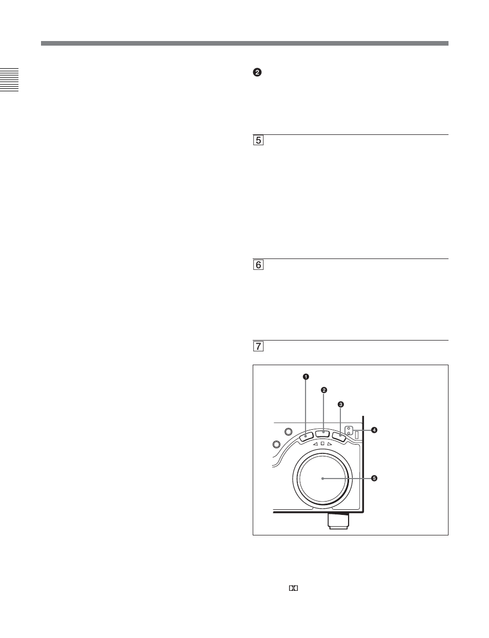 1 control panels, 5multi control knob and shift indicator, 6reset button | Sony DVW-2000P User Manual | Page 22 / 164