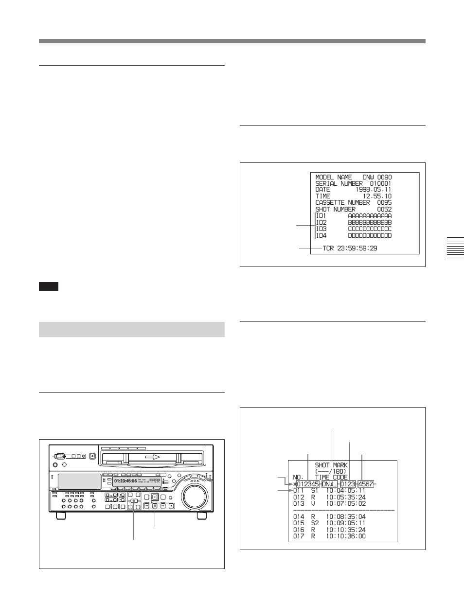 3-5 reading in shot data | Sony DVW-2000P User Manual | Page 83 / 164