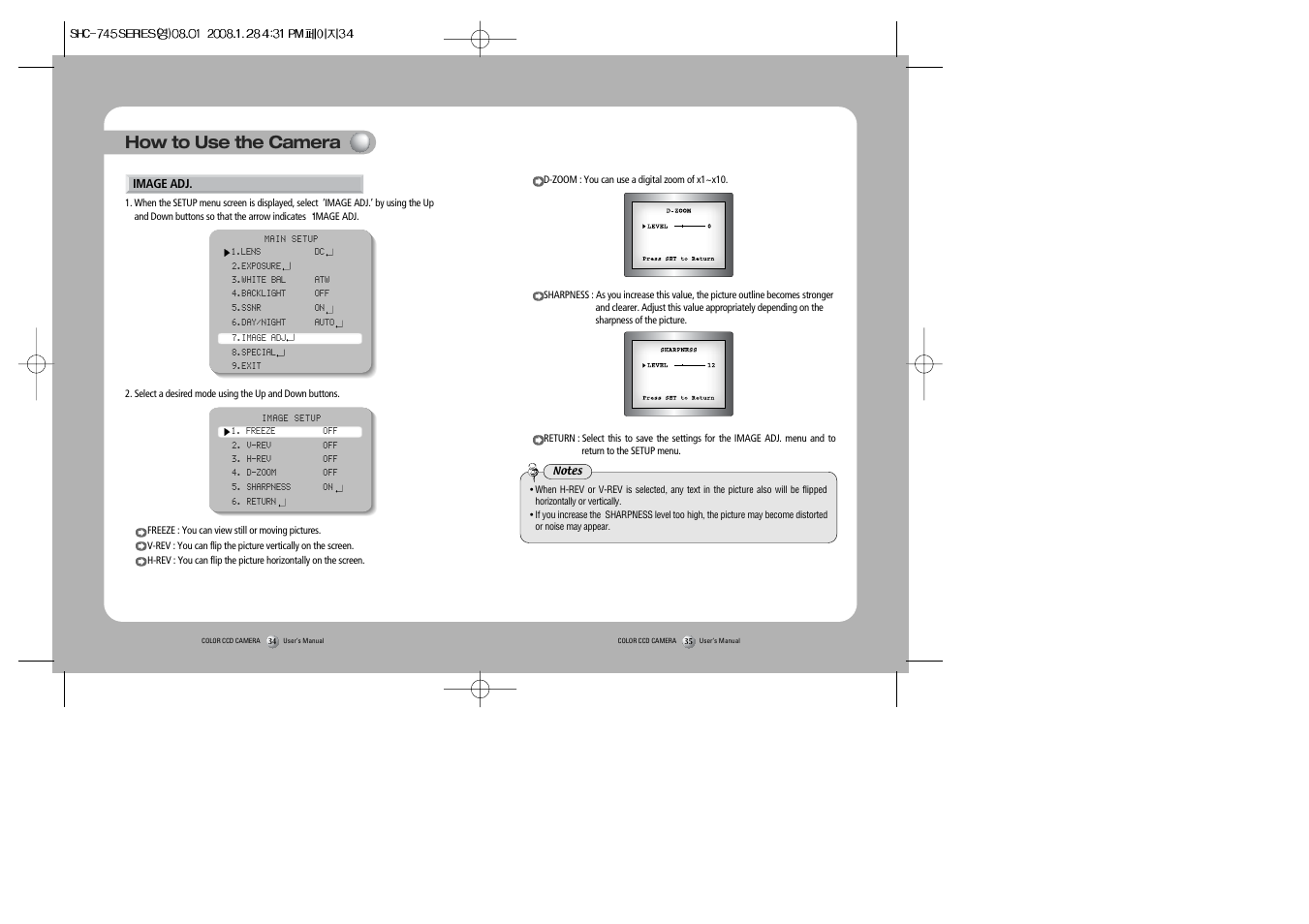 How to use the camera | Sony 560TVL User Manual | Page 18 / 24