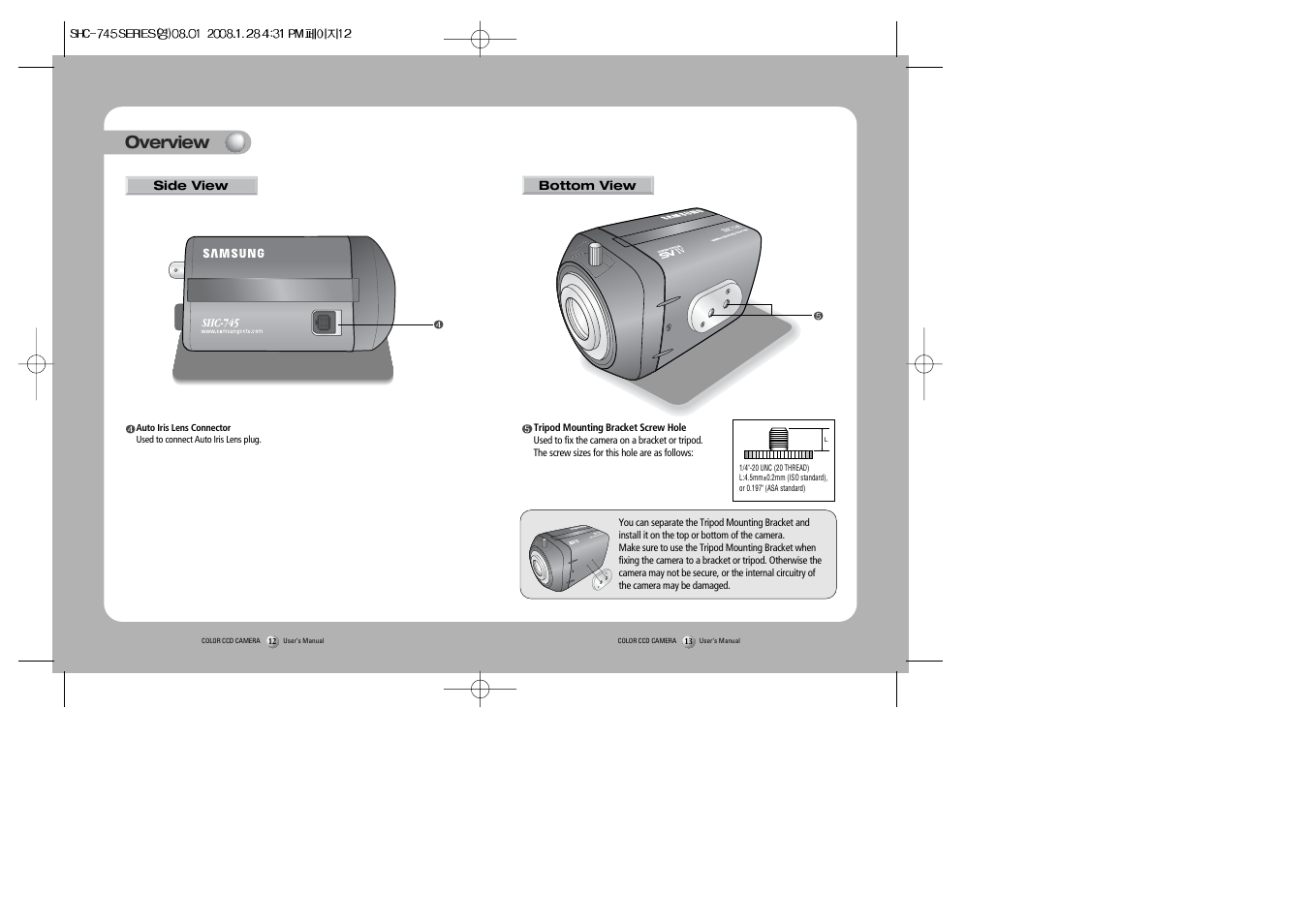 Overview | Sony 560TVL User Manual | Page 7 / 24