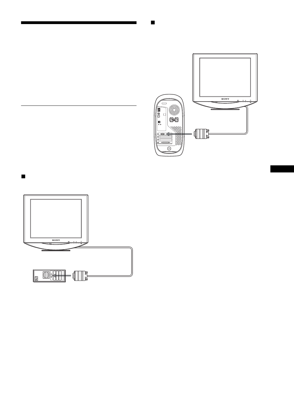 Installazione, Punto 1: collegamento del display al computer, Punto 1 | Punto 1:collegamento del display al computer | Sony SDM-HS53 User Manual | Page 102 / 288