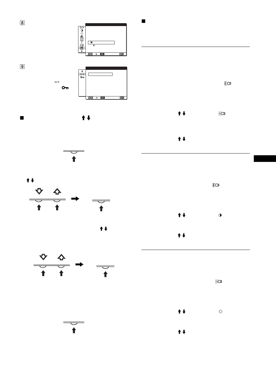 Regolazione del contrasto (contrasto), Menu ok, Menu | Sony SDM-HS53 User Manual | Page 106 / 288