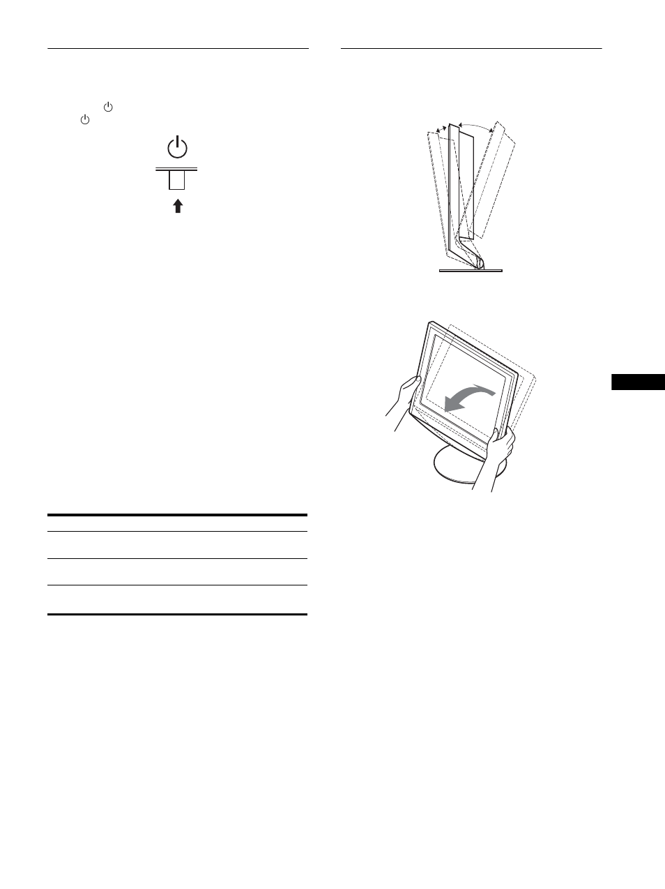 Stap 4: de monitor en de computer aanzetten, De hellingshoek aanpassen, Stap 4 | Sony SDM-HS53 User Manual | Page 123 / 288