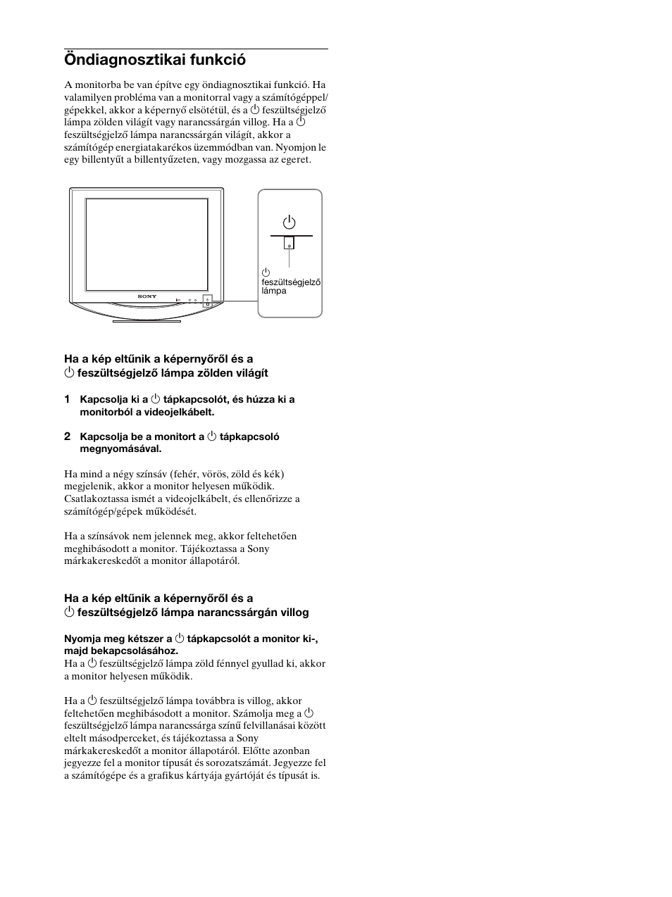 Öndiagnosztikai funkció, Oldal, Oldal) | 20 öndiagnosztikai funkció | Sony SDM-HS53 User Manual | Page 229 / 288