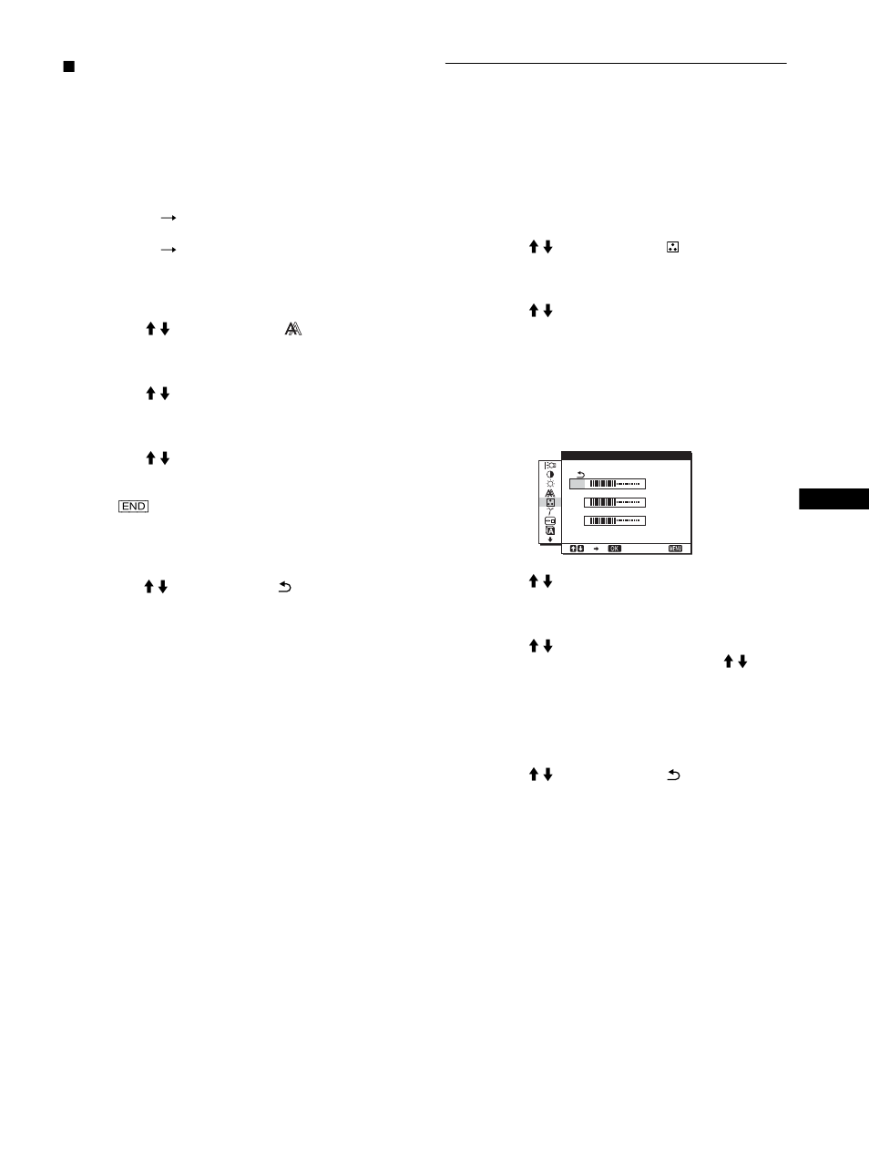 Adjusting the color temperature (color), Cambio del valor de gama (gamma) | Sony SDM-HS53 User Manual | Page 32 / 288