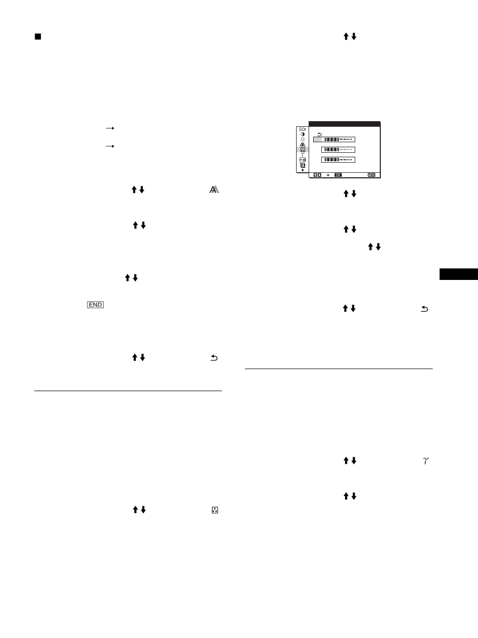 Réglage de la température des couleurs (couleur), Modification du réglage gamma (gamma), Uleur | Sony SDM-HS53 User Manual | Page 51 / 288