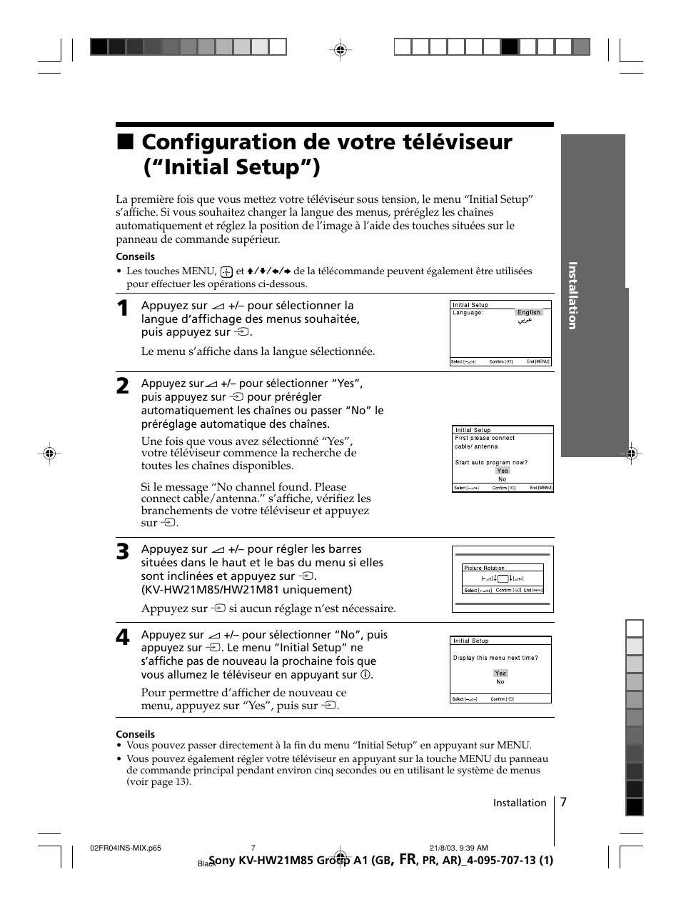 Sony WEGA KV-HW21 User Manual | Page 34 / 110