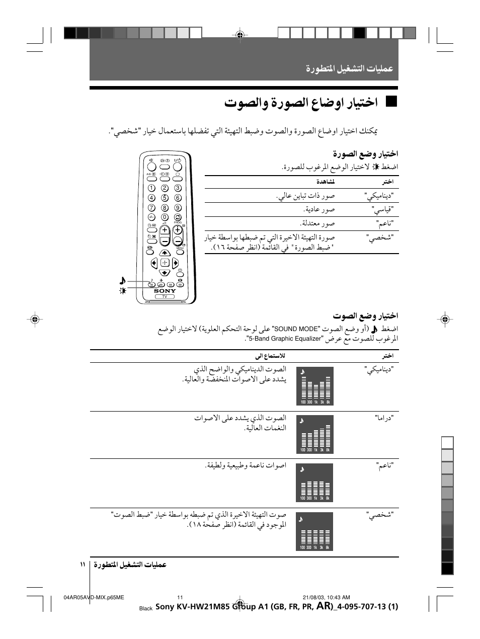 Sony WEGA KV-HW21 User Manual | Page 92 / 110