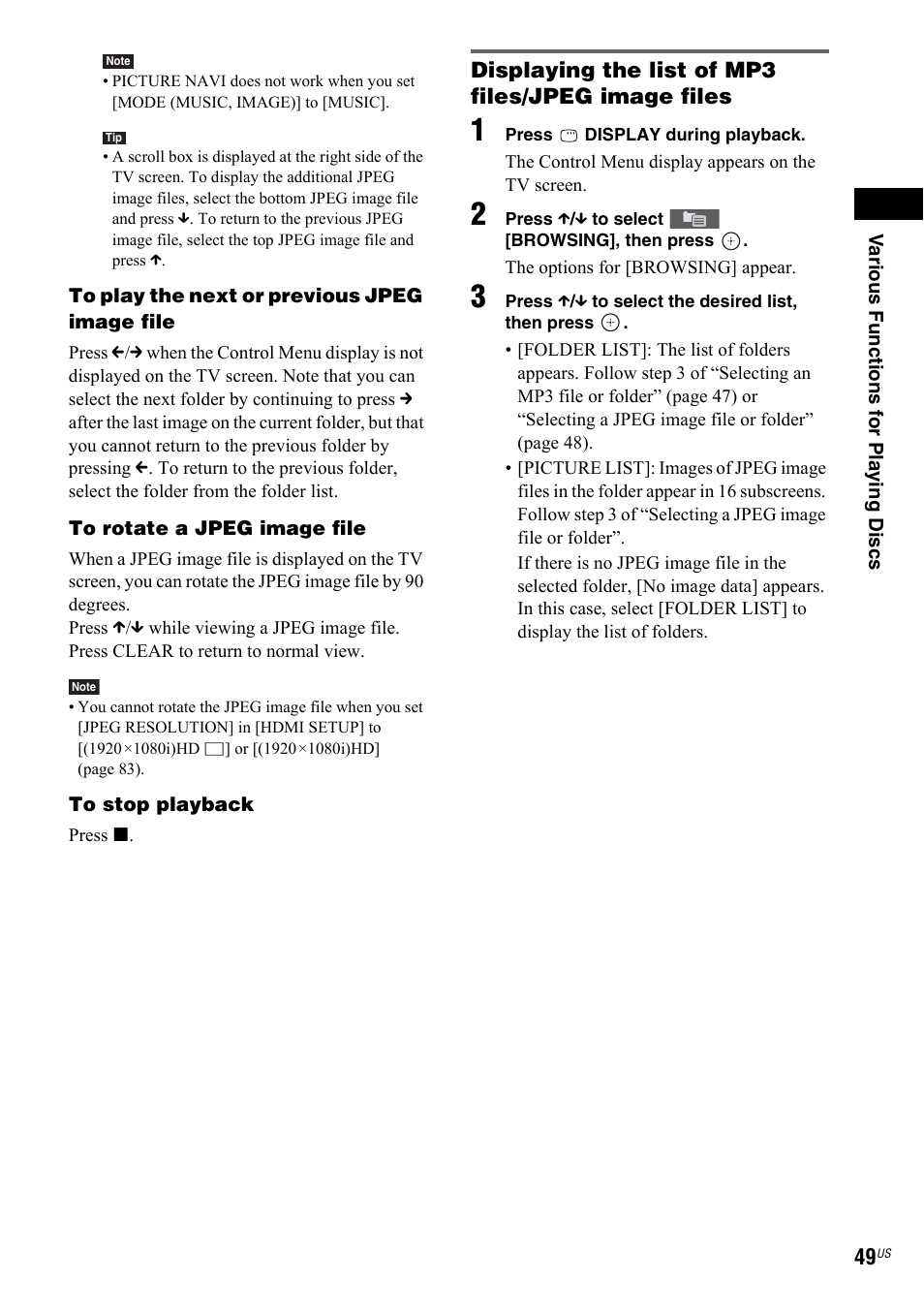Sony DAV-IS50 User Manual | Page 49 / 115