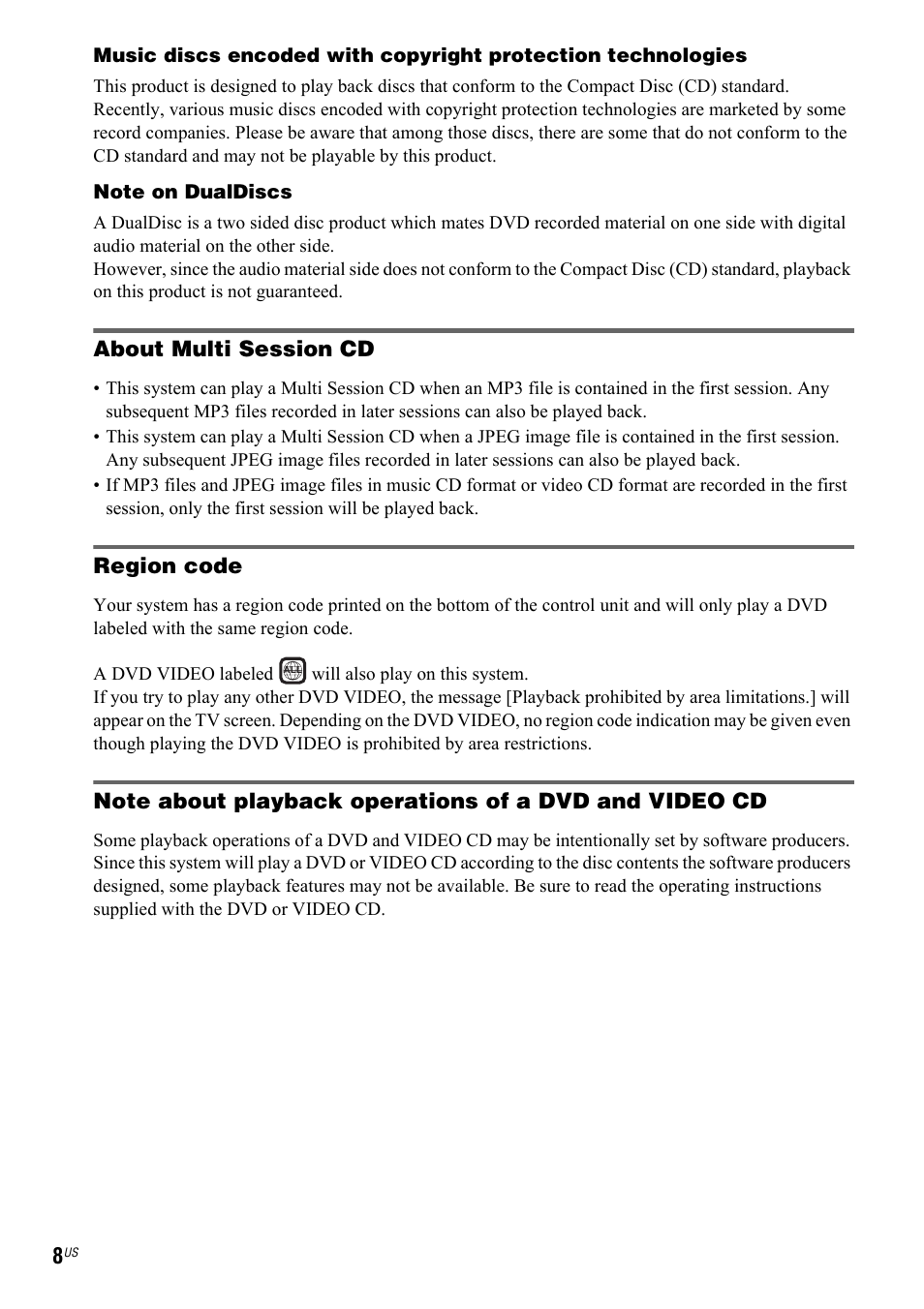 Sony DAV-IS50 User Manual | Page 8 / 115