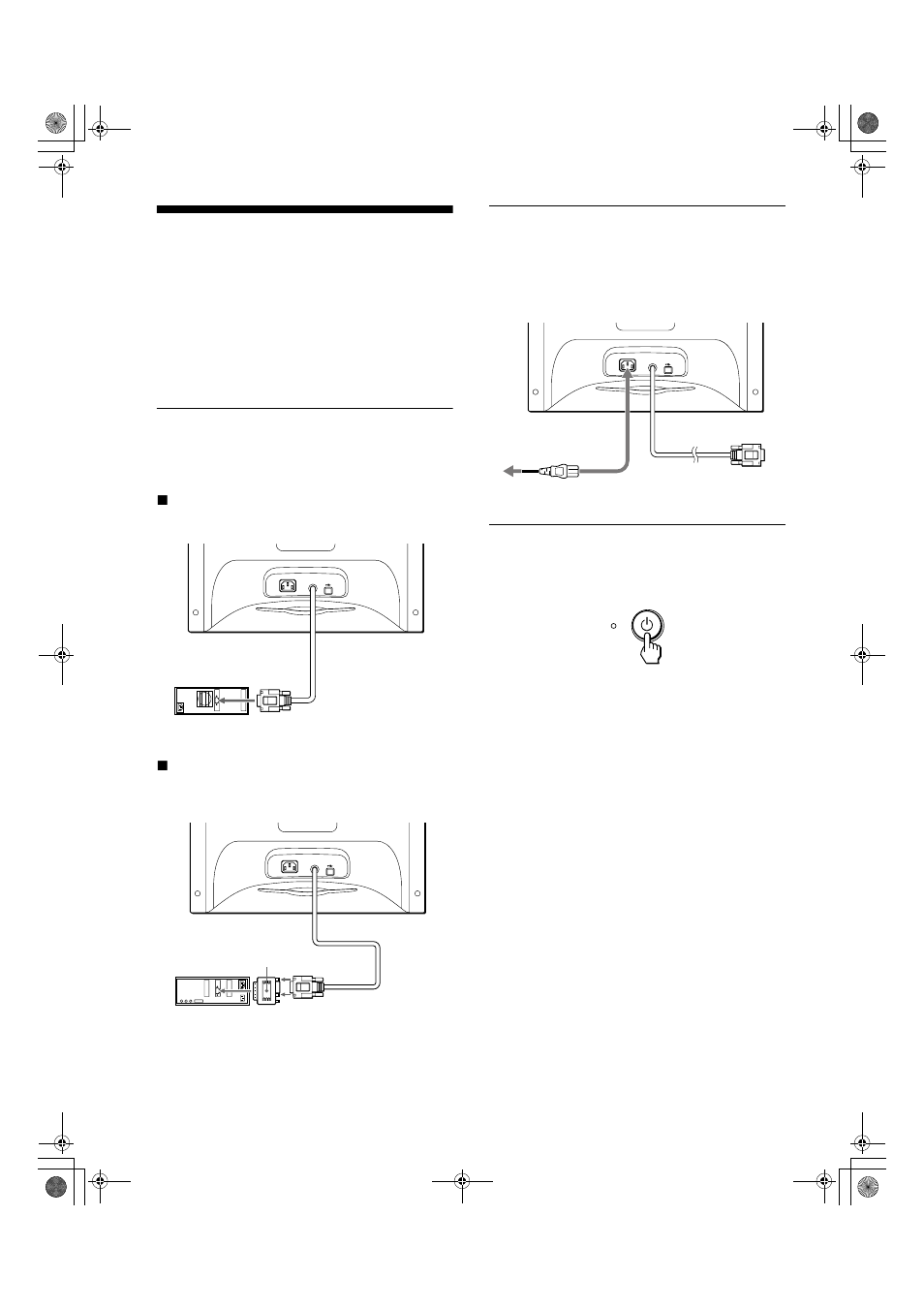 Instalación, Paso 1: conexión del monitor al ordenador, Paso 2: conexión del cable de alimentación | Paso 3: encendido del monitor y del ordenador | Sony HMD-A100 User Manual | Page 34 / 48