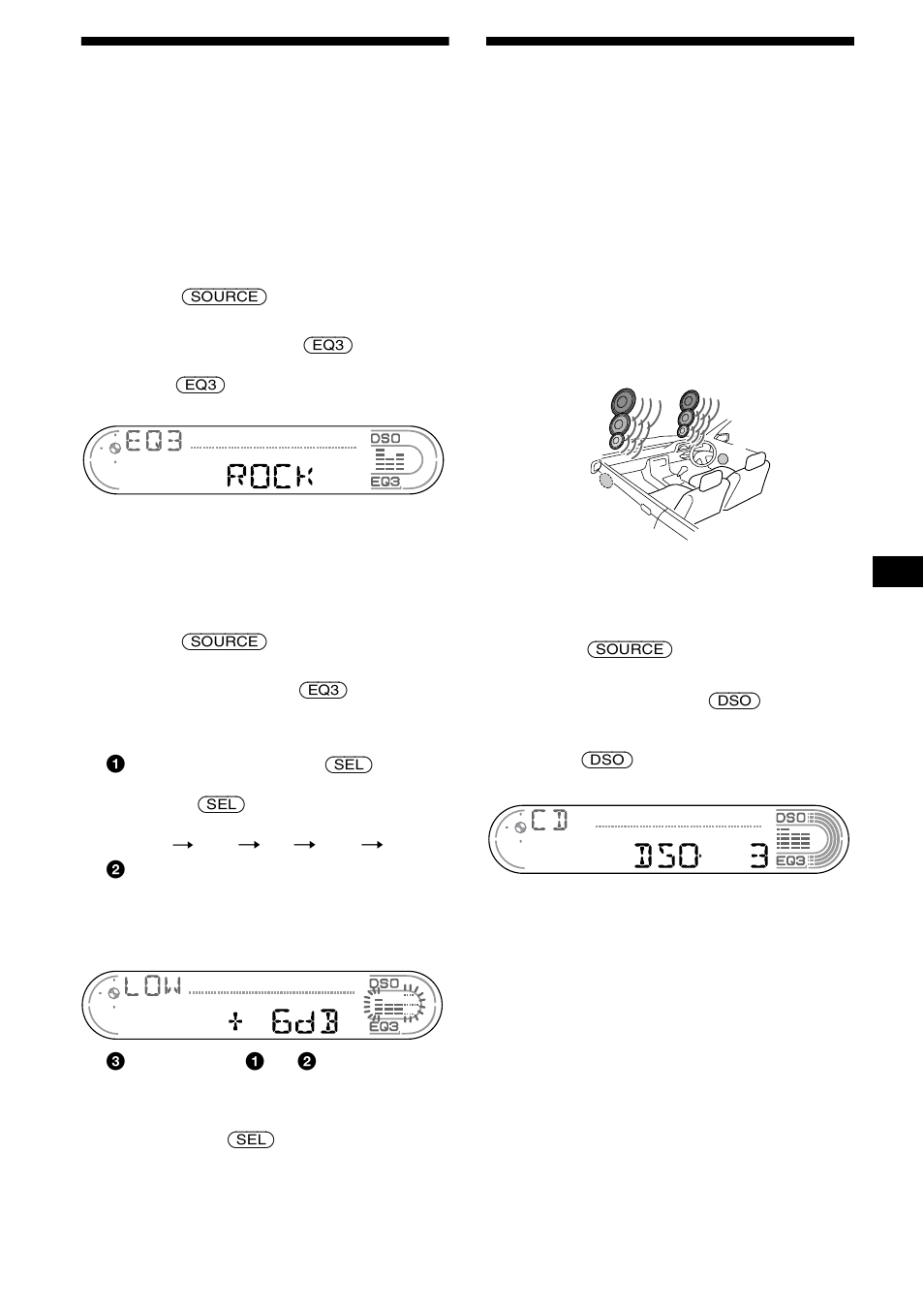 Instellen, S 23, 23 de equalizer instellen (eq3) | Dynamic soundstage organizer (dso) instellen | Sony CDX-CA680X User Manual | Page 141 / 148
