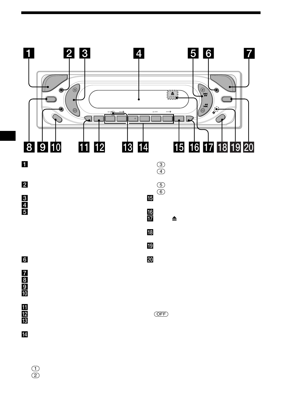 Lage und funktion der teile und, Bedienelemente, 4lage und funktion der teile und bedienelemente | Sony CDX-CA680X User Manual | Page 32 / 148