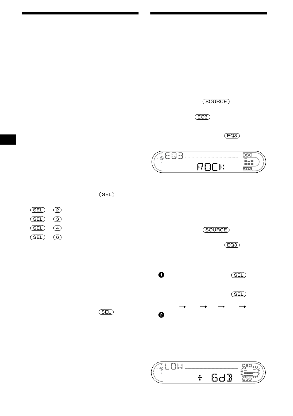 Wechseln der klang- und, Anzeigeeinstellungen — menü, Einstellen des equalizers (eq3) | 24 wechseln der klang- und anzeigeeinstellungen | Sony CDX-CA680X User Manual | Page 52 / 148