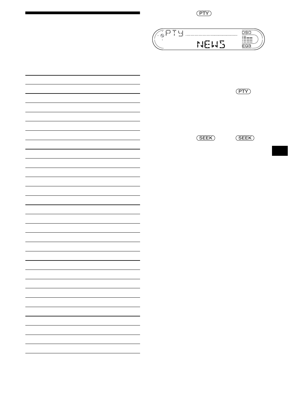Réglage d’une station en fonction du type, D’émission — pty (type d’émission) | Sony CDX-CA680X User Manual | Page 77 / 148