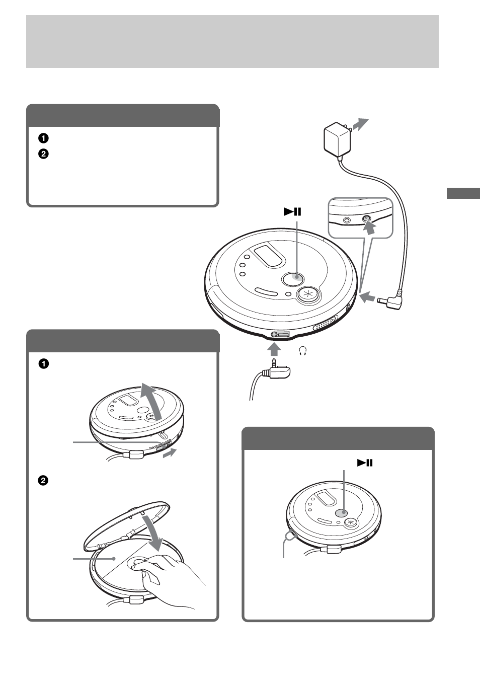 Playing an audio cd or atrac3plus/atrac3/mp3 files, Connect your cd player, Insert a cd | Play a cd, 1 . connect your cd player, 2 . insert a cd, 3 . play a cd | Sony D-NE718CK User Manual | Page 11 / 40