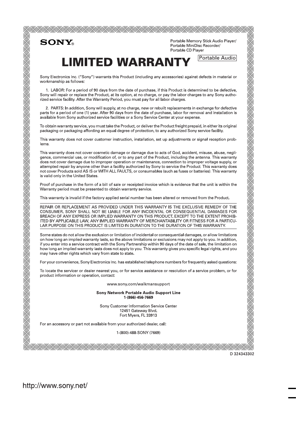 Sony D-NE718CK User Manual | Page 40 / 40