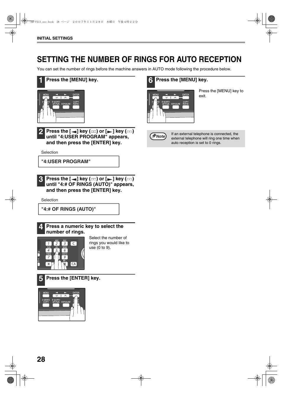 Setting the number of rings for auto reception | Sony AR-208S User Manual | Page 136 / 311
