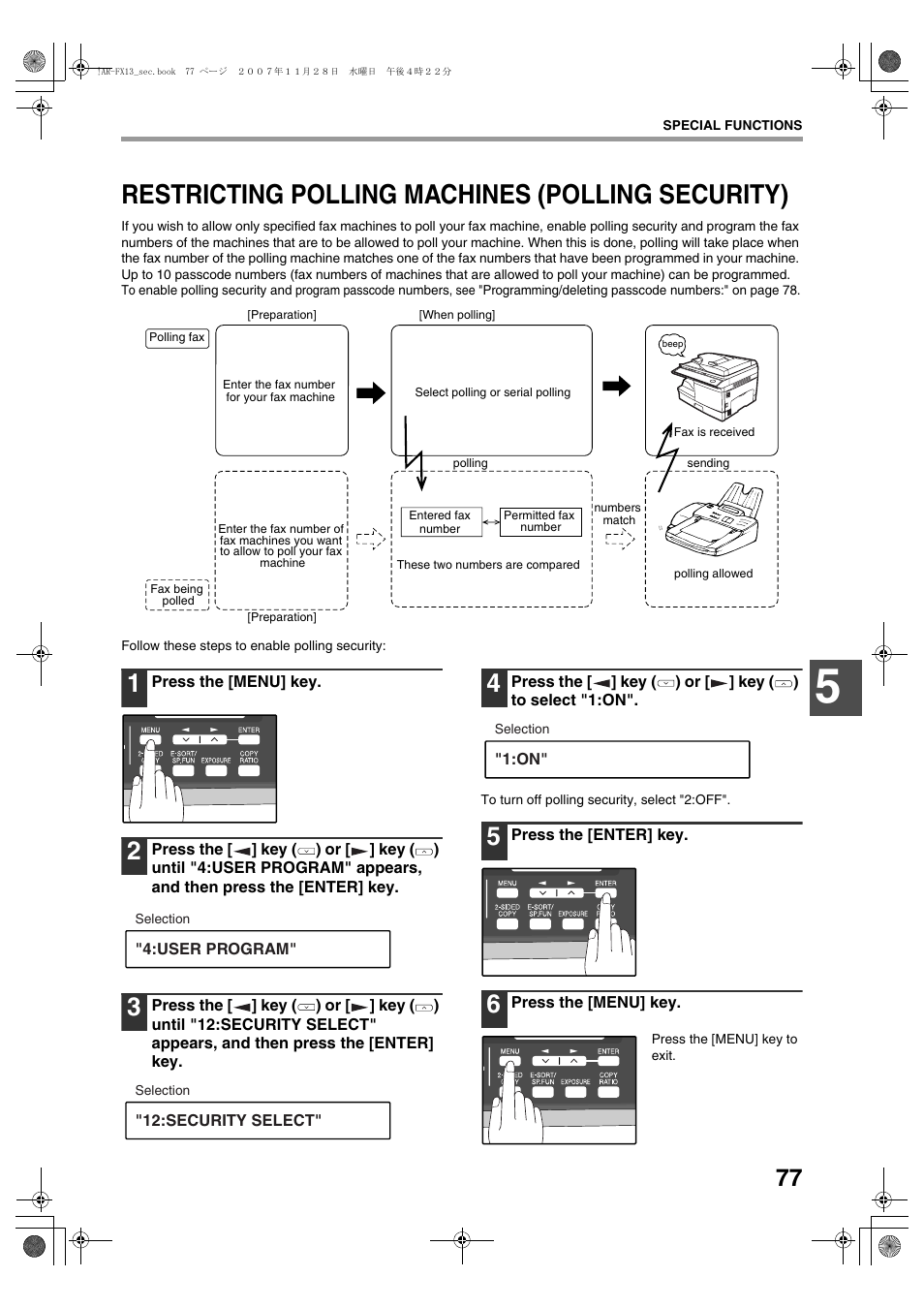 Restricting polling machines (polling security) | Sony AR-208S User Manual | Page 185 / 311