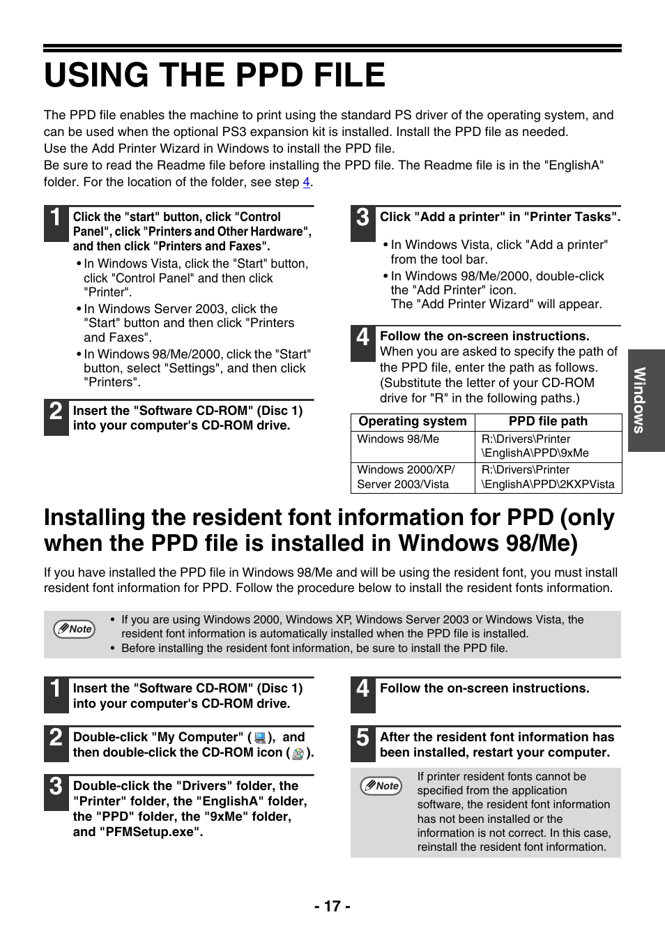 Using the ppd file, 98/me) | Sony AR-208S User Manual | Page 225 / 311
