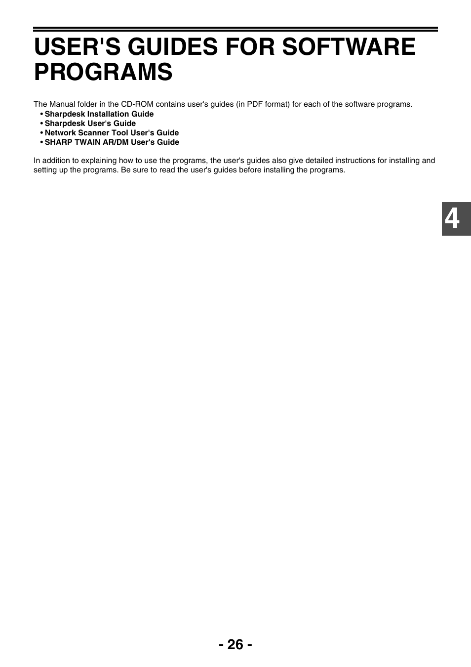 User's guides for software programs | Sony AR-208S User Manual | Page 259 / 311