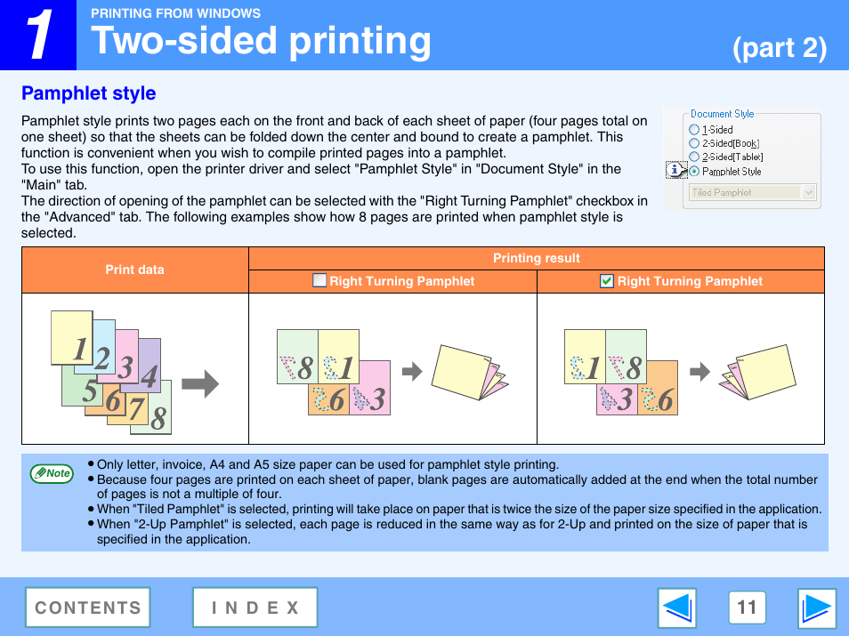 Pamphlet style, Two-sided printing, Part 2) | Sony AR-208S User Manual | Page 274 / 311