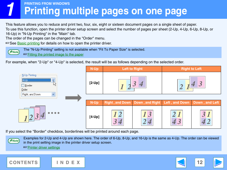 Printing multiple pages on one page | Sony AR-208S User Manual | Page 275 / 311