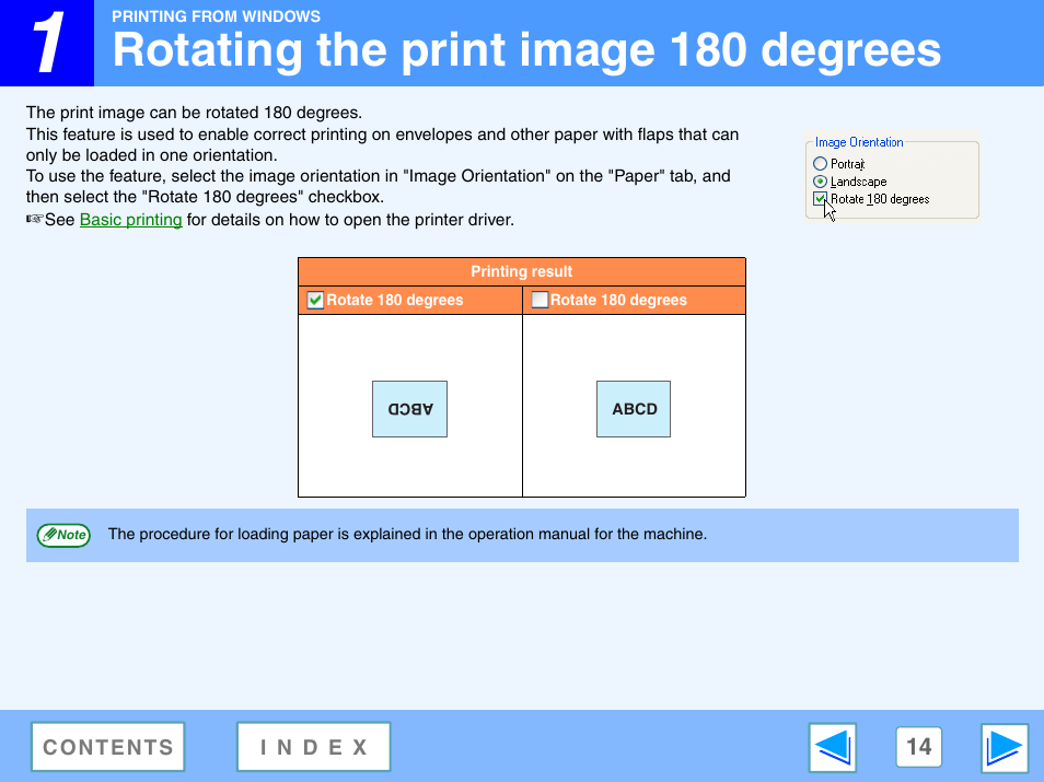 Rotating the print image 180 degrees | Sony AR-208S User Manual | Page 277 / 311