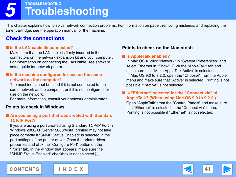 Troubleshooting, Check the connections, Points to check in windows | Points to check on the macintosh, 5 troubleshooting | Sony AR-208S User Manual | Page 304 / 311