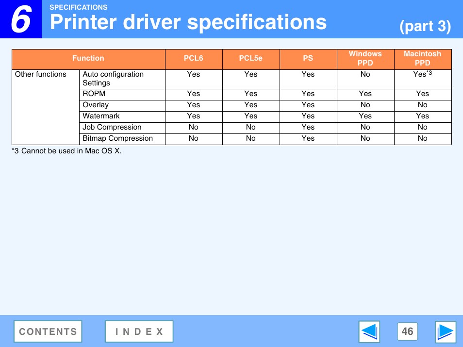 Printer driver specifications, Part 3) | Sony AR-208S User Manual | Page 309 / 311