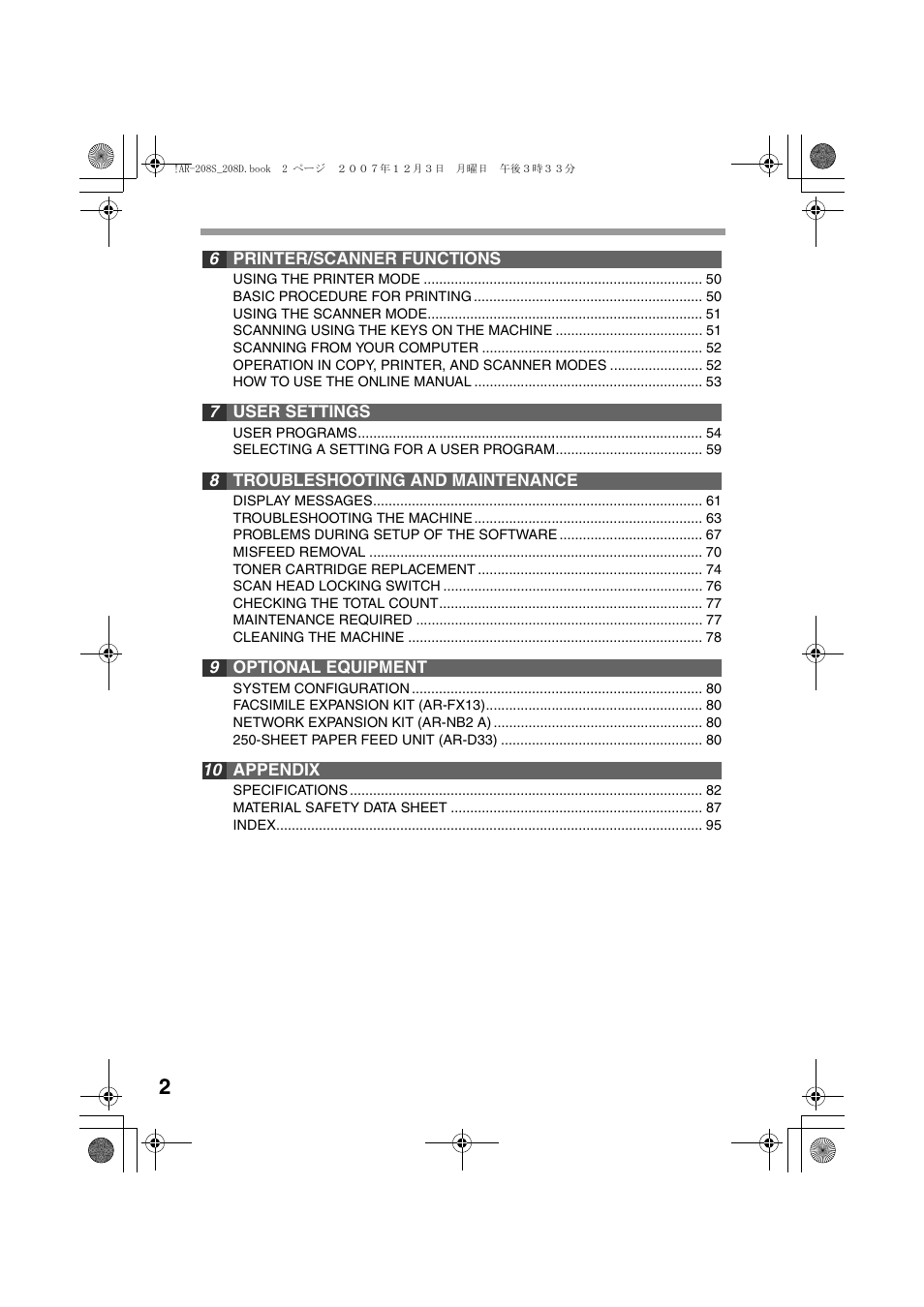 Sony AR-208S User Manual | Page 4 / 311