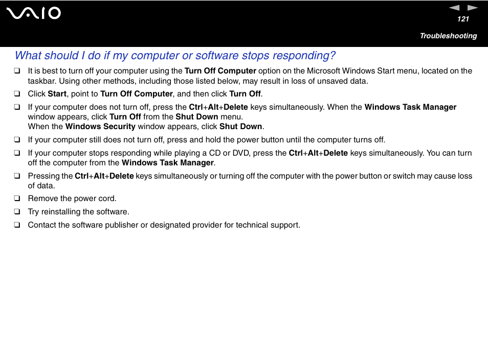 Sony VGC-V User Manual | Page 121 / 158