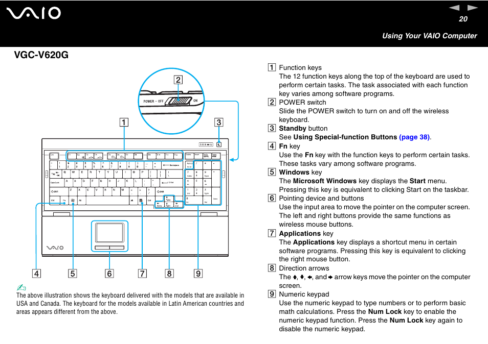 Vgc-v620g | Sony VGC-V User Manual | Page 20 / 158