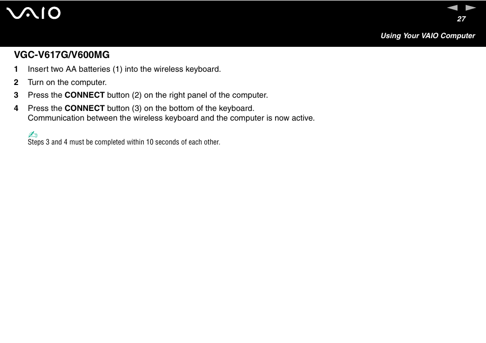 Sony VGC-V User Manual | Page 27 / 158