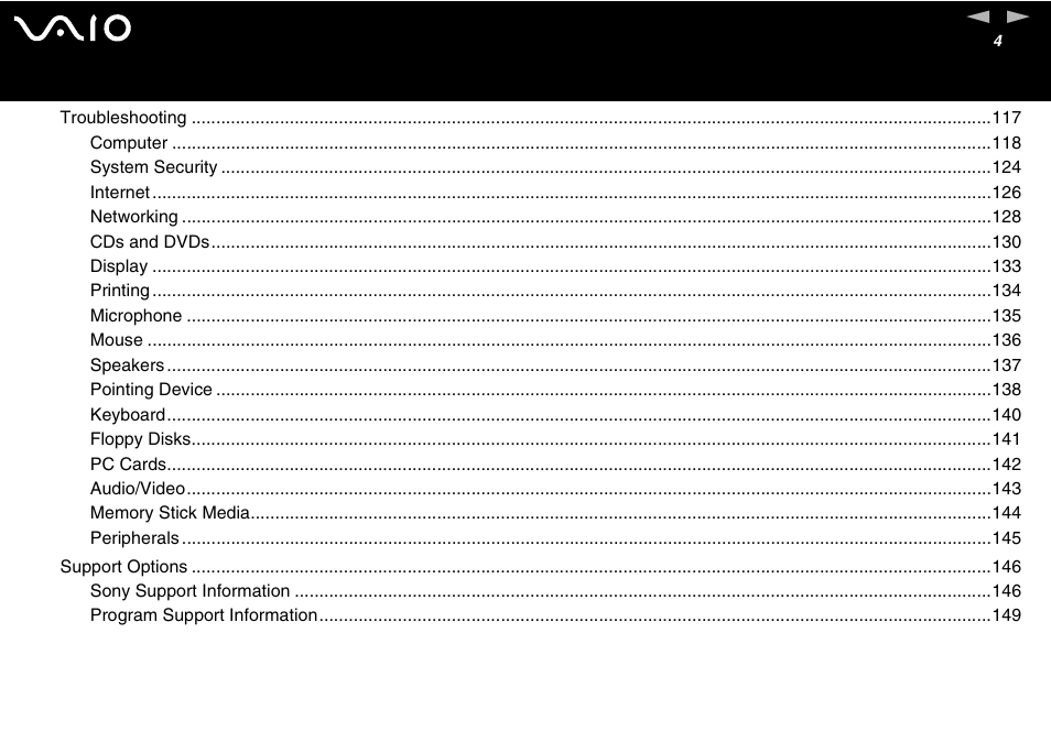 Sony VGC-V User Manual | Page 4 / 158