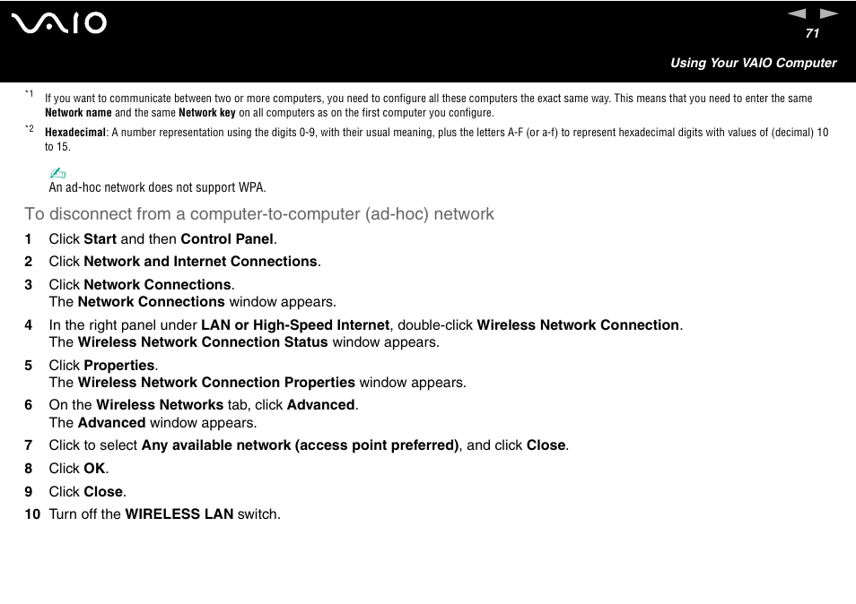 Sony VGC-V User Manual | Page 71 / 158