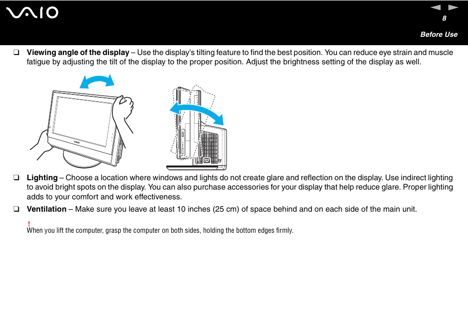 Sony VGC-V User Manual | Page 8 / 158