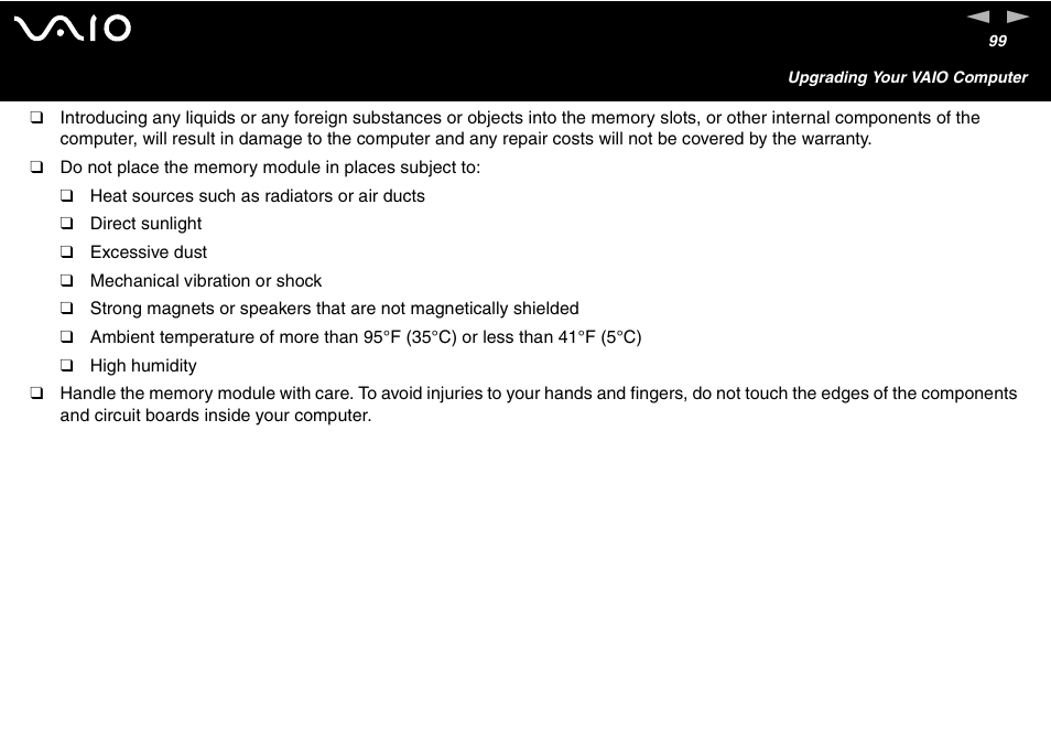 Sony VGC-V User Manual | Page 99 / 158