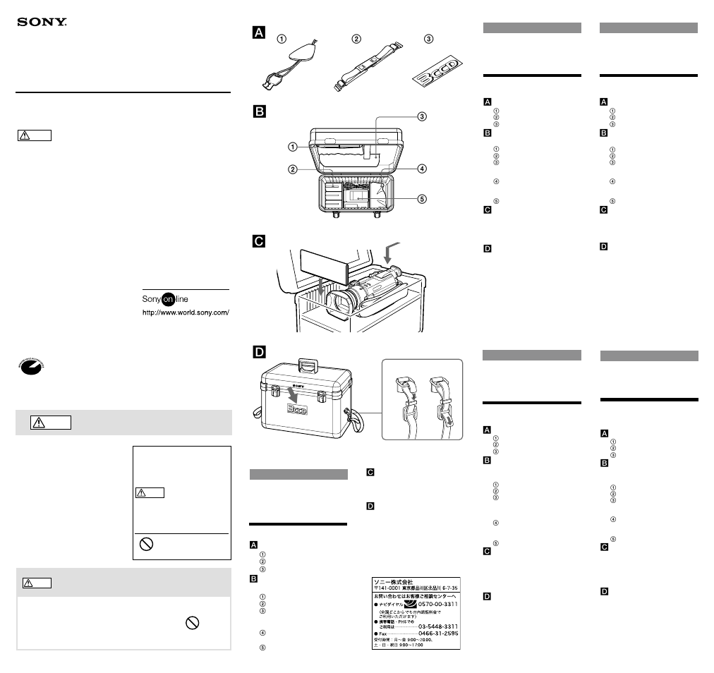 Sony LCH-TRV900 User Manual | 2 pages