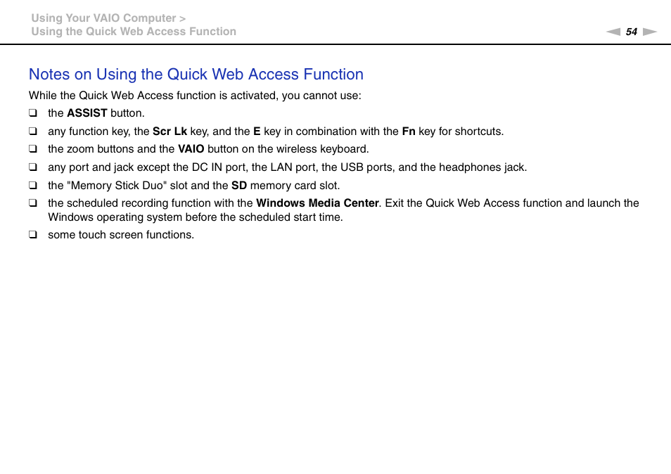 Sony VAIO VPCL2 User Manual | Page 54 / 197